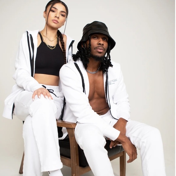 new BLACK WHITE BEIGE BWB x FakeWork XL Sweatpants *Unisex - Picture 3 of 9